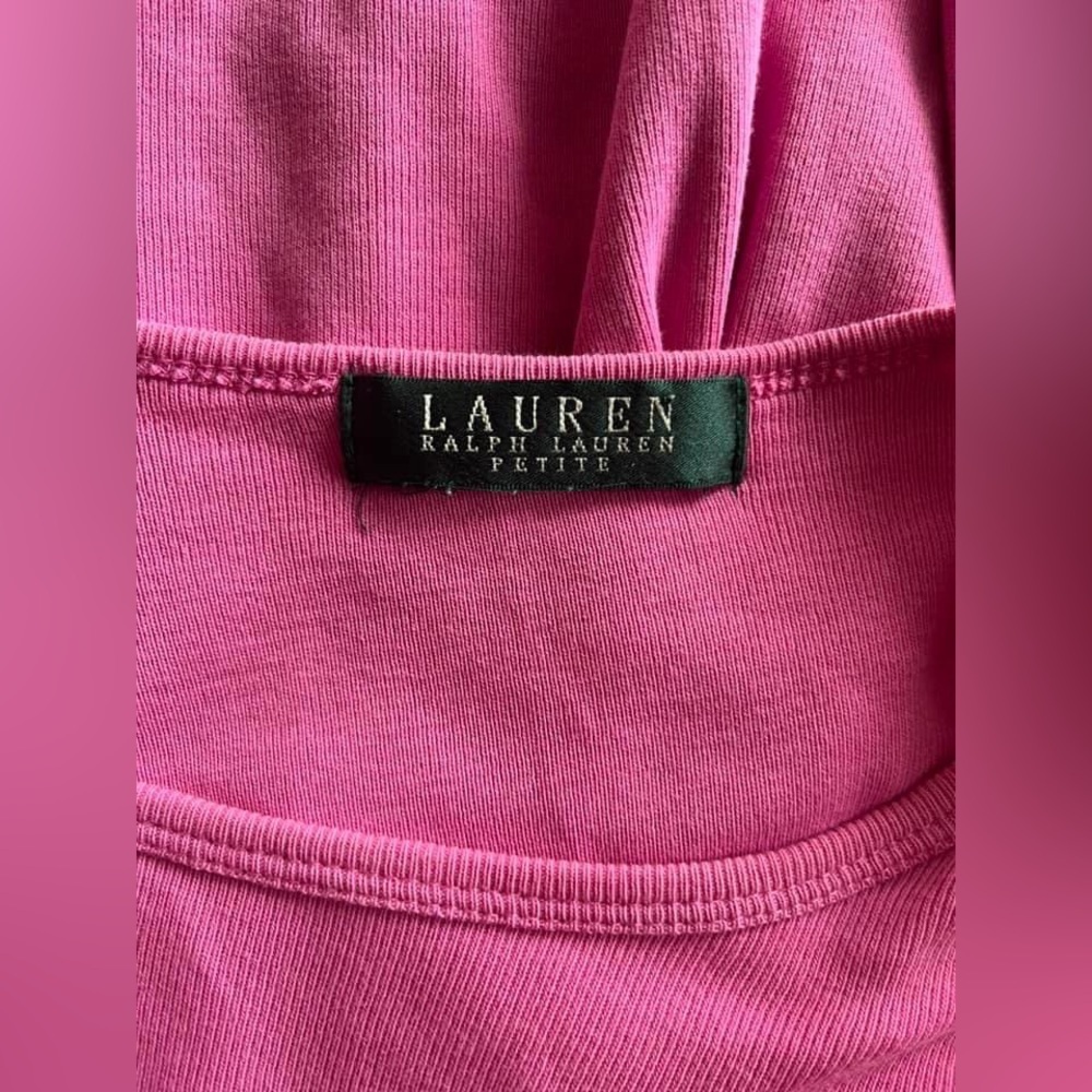 Lauren Ralph Lauren Women’s Pullover Long Sleeve Pink Cotton Top Size PS - Picture 5 of 8